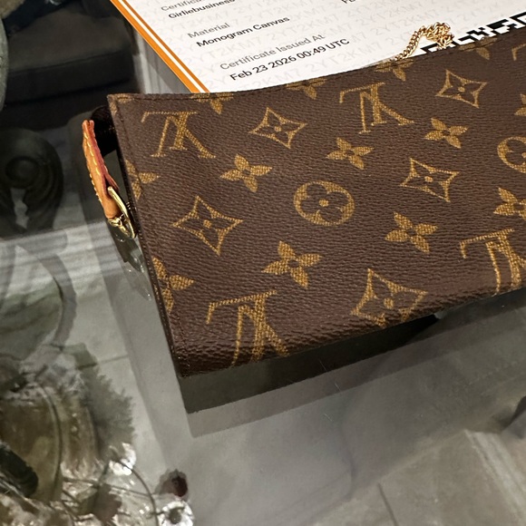 Authentic Louis Vuitton Brown Monogram Pochette Cert. Of Authenticity - Picture 4 of 12